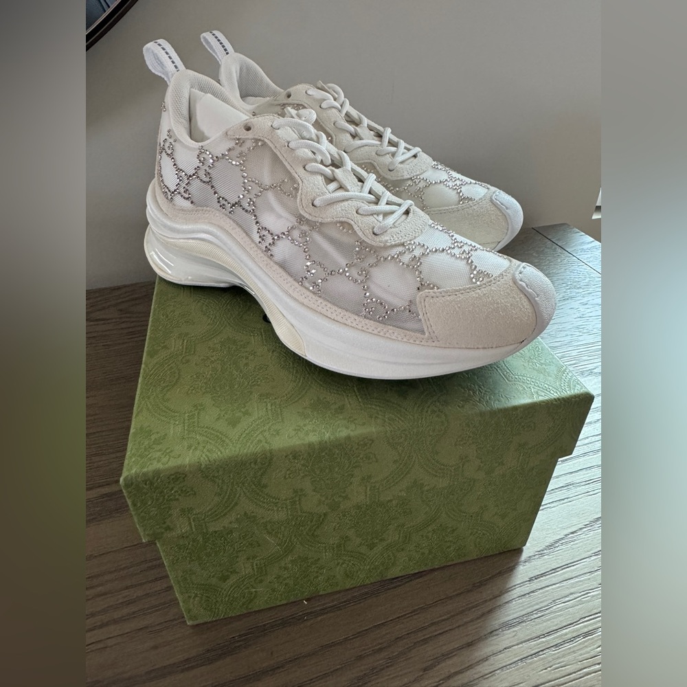 Gucci GG Crystal Mesh Run Sneakers Size 36